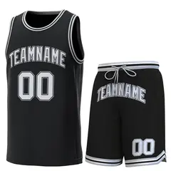 Black Gray-Black Classic Sets Basketball Jersey 1