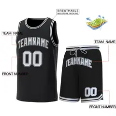 Black Gray-Black Classic Sets Basketball Jersey 2