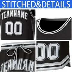 Black Gray-Black Classic Sets Basketball Jersey 6
