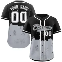 Black Gray Chicago City Nightscape Authentic Baseball Jersey