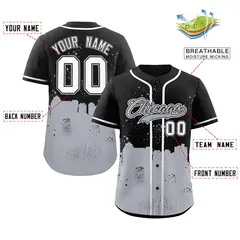 Black Gray Chicago City Nightscape Authentic Baseball Jersey 2