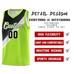 Black Gray Diagonal Stripes Color Block Basketball Jersey 2
