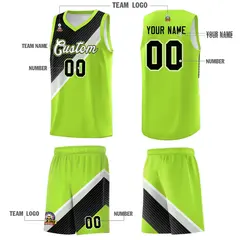 Black Gray Diagonal Stripes Color Block Basketball Jersey 5