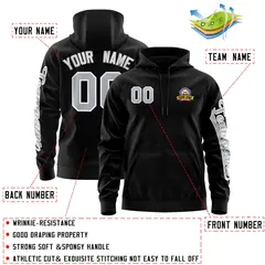 Black Gray Full-Zip Varsity Letterman Classic Jacket Hoodie 4
