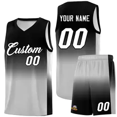 Black Gray Gradient Fashion Basketball Jersey 1