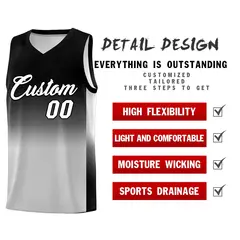 Black Gray Gradient Fashion Basketball Jersey 2