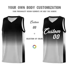 Black Gray Gradient Fashion Basketball Jersey 3