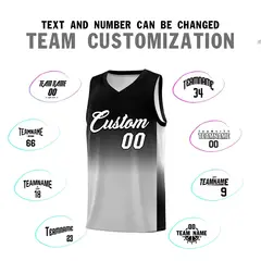 Black Gray Gradient Fashion Basketball Jersey 4