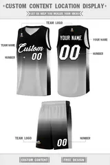 Black Gray Gradient Fashion Basketball Jersey 5