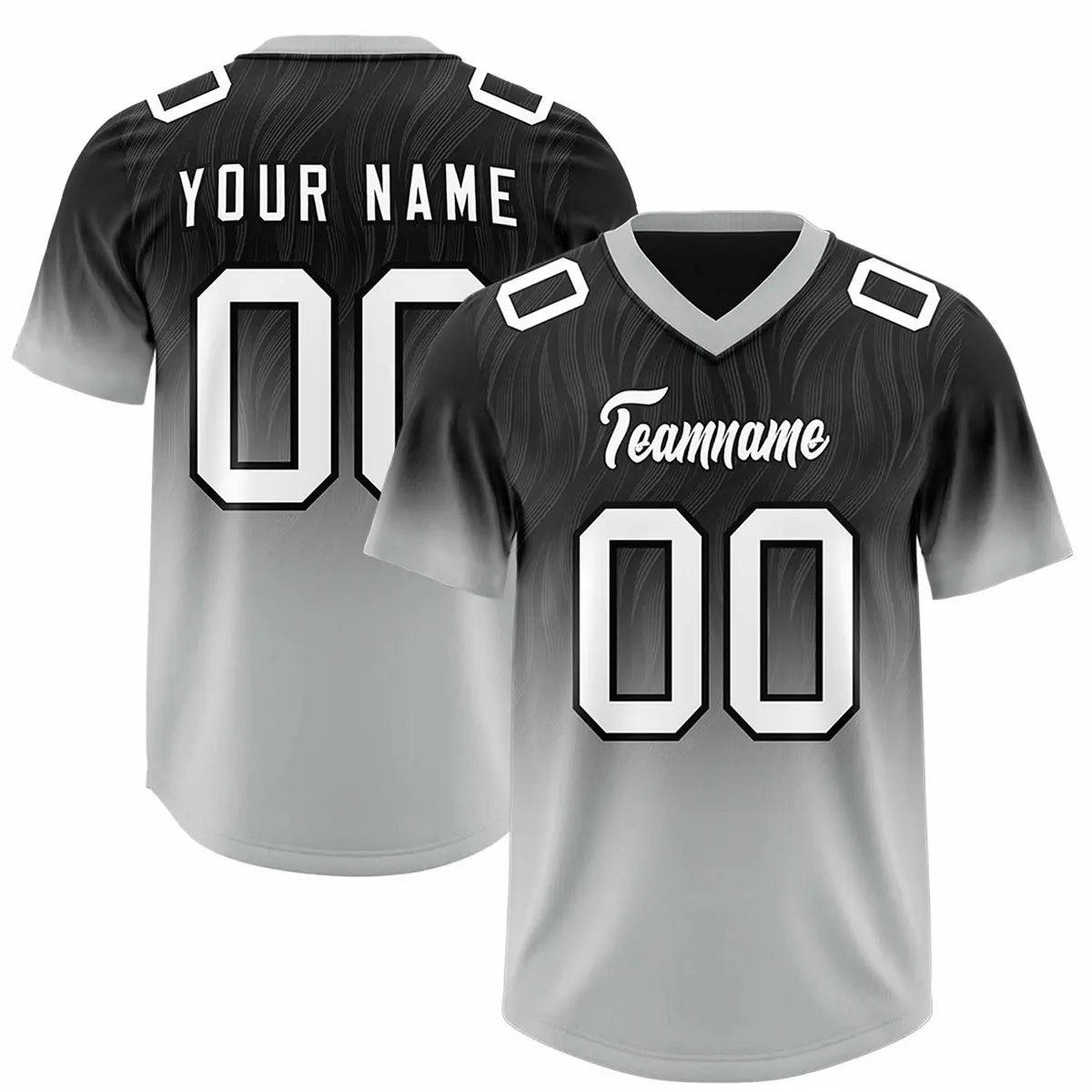 Black Gray Gradient Fashion Outdoor Football Jersey