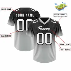 Black Gray Gradient Fashion Outdoor Football Jersey 2