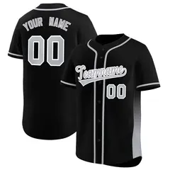 Black Gray Gradient Side Authentic Baseball Jersey 1