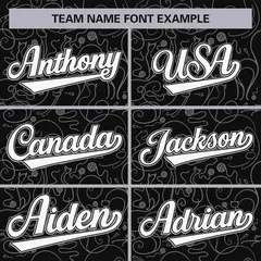 Black Gray Graffiti Line Art Authentic Baseball Jersey 3