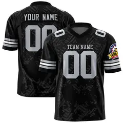 Black Gray Graffiti Line Authentic Football Jersey 1