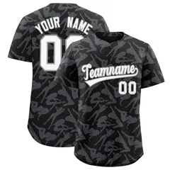 Black Gray Graffiti Pattern Baseball Jersey