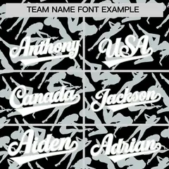Black Gray Graffiti Pattern Baseball Jersey 3