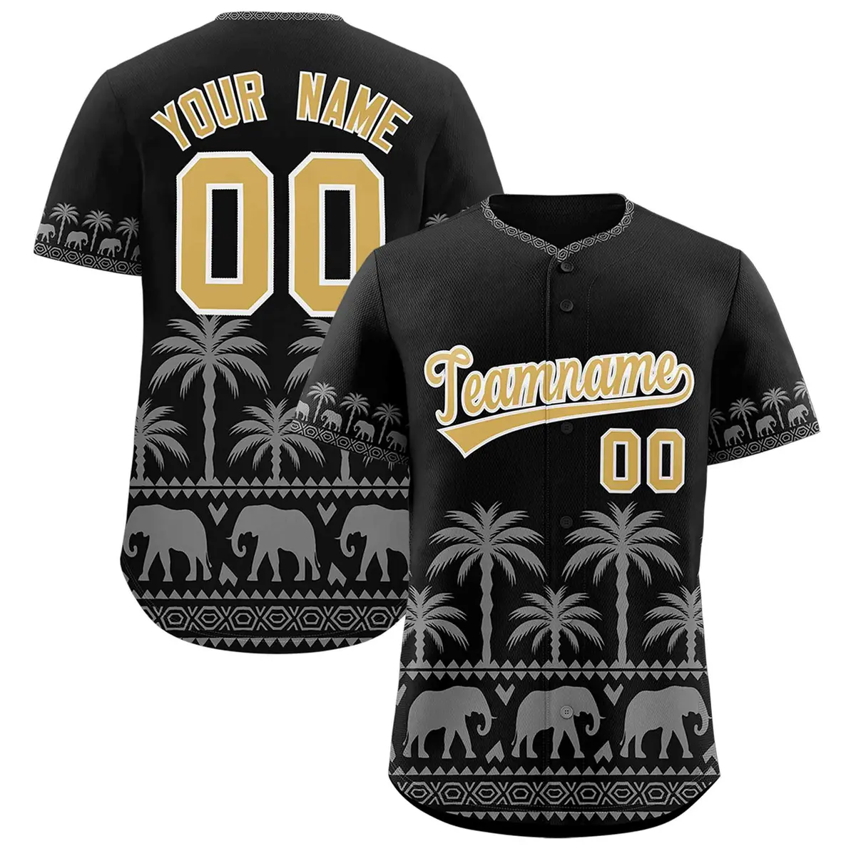 Black Gray Graffiti Pattern Bossinia Style Baseball Jersey