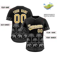 Black Gray Graffiti Pattern Bossinia Style Baseball Jersey 2