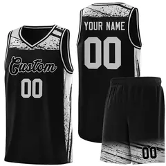 Black Gray Graffiti Pattern Sports Basketball Jersey
