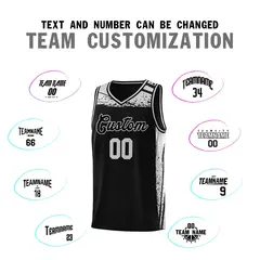 Black Gray Graffiti Pattern Sports Basketball Jersey 3