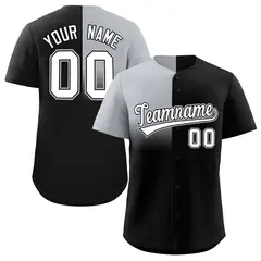 Black Gray Half Gradient Authentic Baseball Jersey