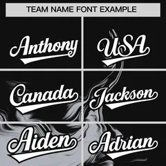 Black Gray Ink Pattern Authentic Baseball Jersey 3
