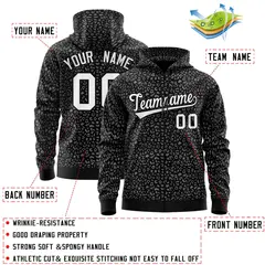 Black Gray Leopard Print Varsity Full-Zip Letterman Jacket Hoodie 4