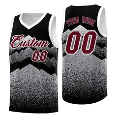 Black Gray Mountain Fade Gradient Fashion Basketball Jersey 1