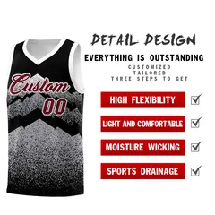 Black Gray Mountain Fade Gradient Fashion Basketball Jersey 2