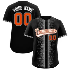 Black Gray Phonetic Rhythm Authentic Baseball Jersey 1