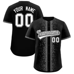 Black Gray Phonetic Rhythm Authentic Baseball Jersey 1