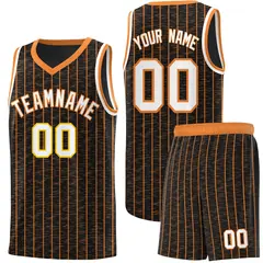 Black Gray Pinstripe Retro Sets Uniform Basketball Jersey