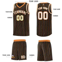 Black Gray Pinstripe Retro Sets Uniform Basketball Jersey 5