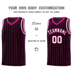 Black Gray Pinstripe Retro Sets Uniform Basketball Jersey 3