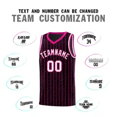 Black Gray Pinstripe Retro Sets Uniform Basketball Jersey 4