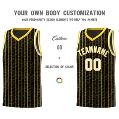 Black Gray Pinstripe Retro Sets Uniform Basketball Jersey 3