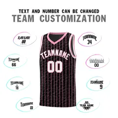 Black Gray Pinstripe Retro Sets Uniform Basketball Jersey 4