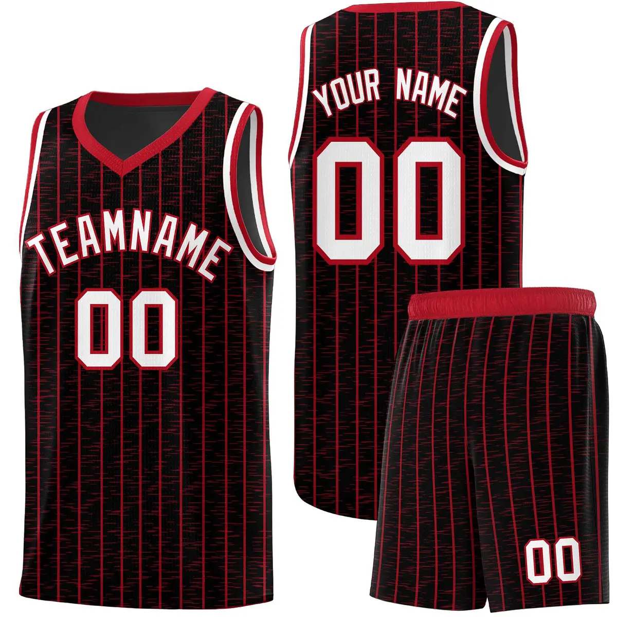 Black Gray Pinstripe Retro Sets Uniform Basketball Jersey