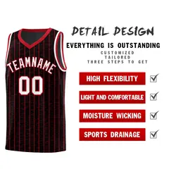 Black Gray Pinstripe Retro Sets Uniform Basketball Jersey 2