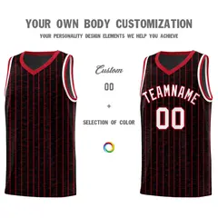 Black Gray Pinstripe Retro Sets Uniform Basketball Jersey 3