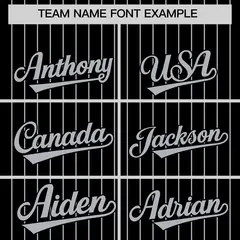 Black Gray Pinstripe Two-Tone Authentic Baseball Jersey 3