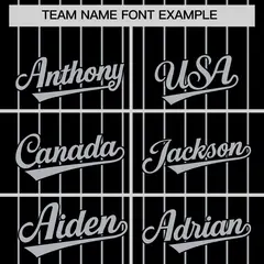 Black Gray Pinstripe Two-Tone Authentic Baseball Jersey 3