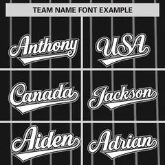 Black Gray Pinstripe Two-tone Side Authentic Baseball Jersey 3