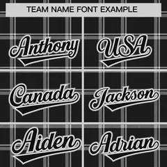Black Gray Plaid Authentic Baseball Jersey 3