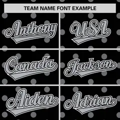 Black Gray Polka Dot Graffiti Authentic Baseball Jersey 3