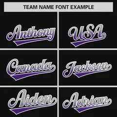 Black Gray-Purple Gradient Varsity Full-Snap Raglan Baseball Jacket 3