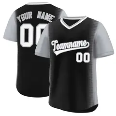 Black Gray Raglan Pullover Authentic Baseball Jersey 1