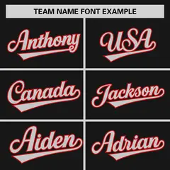 Black Gray-Red Raglan Sleeves Authentic Baseball Jersey 3