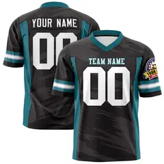 Black Gray Scratch Pattern Authentic Football Jersey 1