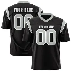 Black Gray Shoulder Cut Two-Tone Flag Football Jersey 1